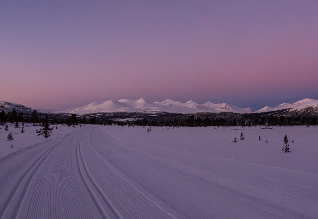 Skiløyper inn mot Rondane